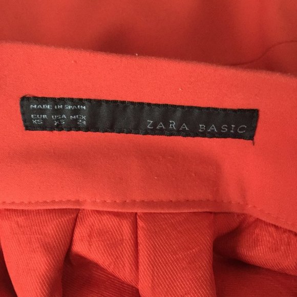 ZARA Orange Red Ruched Mini Skirt - Picture 8 of 8